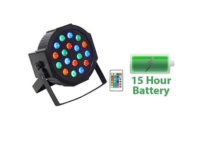 Rockville Battery PAR 50 Rechargeable LED DMX Wash Light 12-Pack with Bags | 8-10 Hour Runtime, RGB 18x1W, 7-Channel, Sound Activated, Strobe, 12 Remotes, 3 RLB30 Carry Bags, DJ, 15-Items