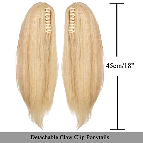 ColorGround Long Blonde Wig with Detachable Ponytails for Halloween and Cosplay Con (Only Wig) - color: Blonde (2 ponytails)