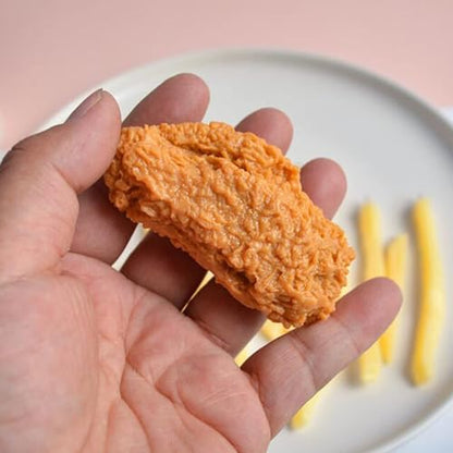 5 Pcs Simulated Chicken Legs Wings Fake Food Model Lifelike Fake Fried Chicken Kitchen Home Party Decoration Display Photography Props (Wings) - color: Wings