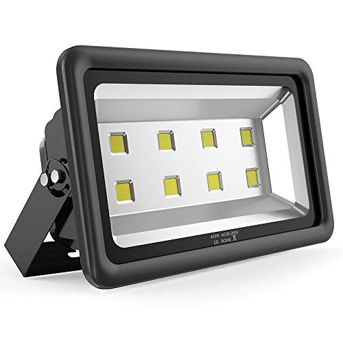 400W Outdoor LED Flood Light, 40000LM Super Bright, 110-285V, IP66 Waterproof, 6000K Daylight White Security Lights,Lighting for Playground Yard Stadium Lawn Ball Park - color: 400W-Black