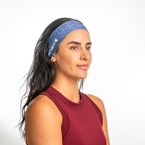 Carhartt Unisex-Adult Force UPF Lightweight Headband, Bandana Print-Bluestone/Malt, One Size - color: Bandana Print-Bluestone/Malt