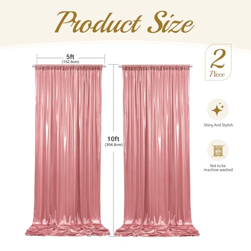 10x10ft Rose Gold Glitter Sequin Photo Backdrop Curtain for Parties - color: Rose Gold, size: 10 ft X 10 ft(2 Panels 5ft X 10ft)