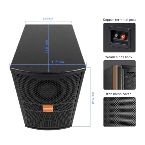 10" Passive Speaker Pair, 800W Peak Power 2-Way Karaoke Speakers, 8 Ohms for Crystal-Clear Vocals, Home Entertainment, DJ, and PA Audio; Requires an Amplifier or Receiver - size: 10 inch