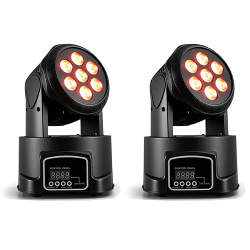 MINGJIE Moving Head Wash Light, 7x10W LED DMX DJ Stage Light - color: Gray