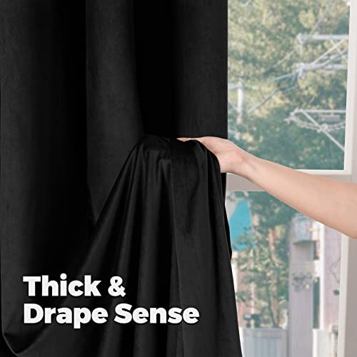 BGment Black Blackout Velvet Curtains for Bedroom, 2 Panels, 52 x 72 Inch - color: Black, size: 52"W x 72"L (Pack of 2)