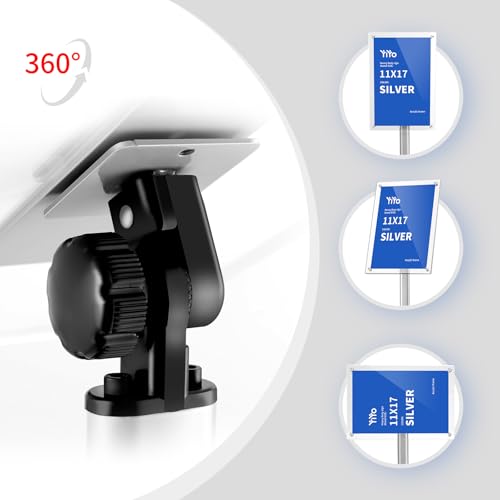 YIYO Sign Stand Poster Stand，adjustable heavy duty pedestal Sign Holder Floor Stand，acrylic frame floor signage standing for display menu11*17 inch，Silver (acrylic frame 11*17 Sliver)