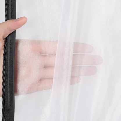 Zilink Garment Bags for Leather Coat Suit Bags for Closet Storage 43 in | 7 in Gussted, Wrinkle Free, Breathable, Silky Suit Dust Covers for Hanging Clothes for Leather Clothing Fur Coat Dress, 4Pack - size: 43"-4pcs