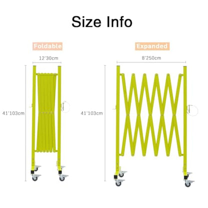 TRUNK Industrial Expandable Metal Barricade, 8 Feet, Matte Yellow, Portable Safety Barrier with Casters, Flexible Fence Mobile Barrier Gate, Adjustable Traffic Fence for Airport,School,Shopping mall - size: 8 FT Matte Yellow-41 in(L-H)