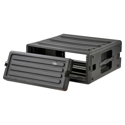 SKB 4U Roto Rack Case - Durable Polyethylene Gear Protector, Stackable, Waterproof with Twist Latches & Rubber Feet for Musicians, DJs, and A/V Equipment - Secure Transport & Storage Solution | Waterproof with Twist Latches and Rubber Feet for Musicians,