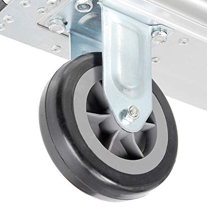 Global Industrial Lightweight Folding Platform Truck, Aluminum, 48"L x 24"W | 600 Lb. Capacity, 2 Swivel & 2 Rigid 5" Rubber Casters, Flatbed Push Cart - size: 49"L x 24"W x 6"H