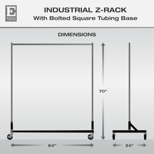 Econoco Economy Z-Rack, Collapsible, Black, 64" L x 24" W x 70" H - color: Black, style: Z Rack