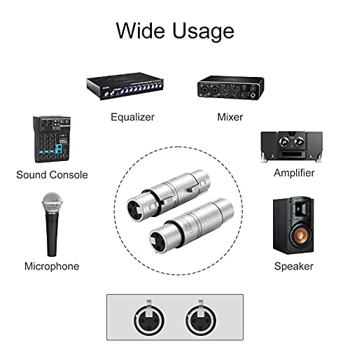 CableCreation XLR Female to Female, XLR 3 Pin Female to 3 Pin Female Microphone Line Adapter - size: F to F