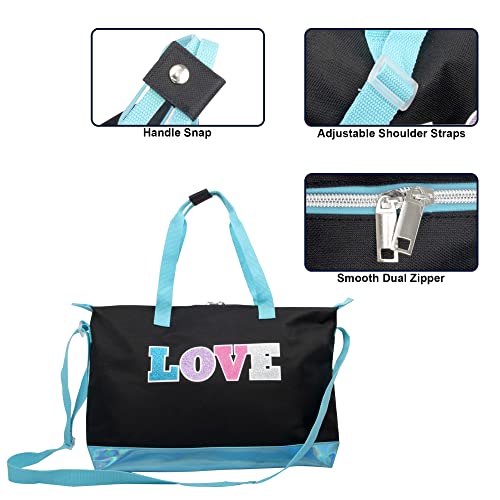 Garment Dance Shoulder Bags for Girls, Teen Dancers, Costumes, Boys | Holographic Glitter Dance Bag for Kids - color: Love