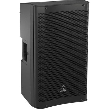 Behringer DR112DSP Active 1200W 12" PA Speaker System with DSP & 2-Ch Mixer, Bundle with Turnstile Audio Speaker Stand, XLR M to F Cable 25'