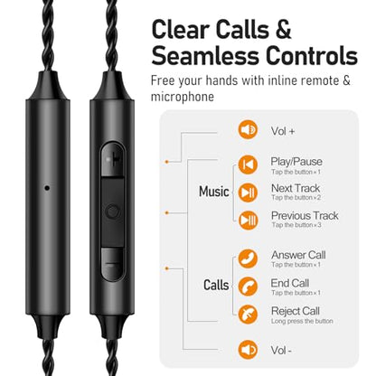 Audiovance Vibes 202M HiFi Wired Earbuds in-Ear Monitor Headphones with Mic - color: 9-Purple