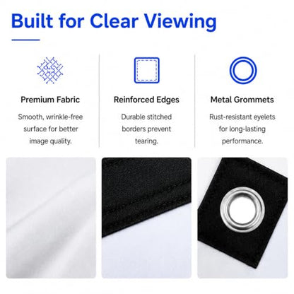 Portable Projector Screen 100 Inch 16:9: Foldable Anti Wrinkle, Lightweight Double Sided Movie Screen for Indoor Outdoor Movies, Home Theater, Backyard, Camping, Families & Movie Lovers
