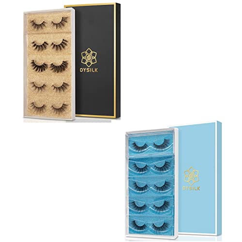 DYSILK Fake Eyelashes Mink Lashes 5 Pairs Eyelashes Natural Look
