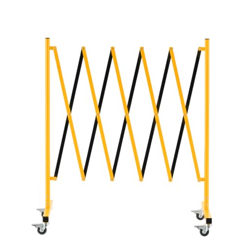 TRUNK 8ft Expandable Metal Barricade, Mobile Industrial Safety Fence | High-visibility yellow/black finish for heavy-duty outdoor & warehouse safety - size: 8 Feet New Black and Yellow-41 in(L-H)
