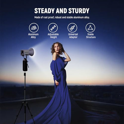 NEEWER Photography Light Stand, 1.5-6.4ft/47-195cm Aluminum Reversible Studio Lighting Tripod, Portable Phone Video Stand w/ 1/4" Screw for Strobe Light Camera Softbox, 4.4lb/2kg Load, ST195 - style: 195cm/1-Pack