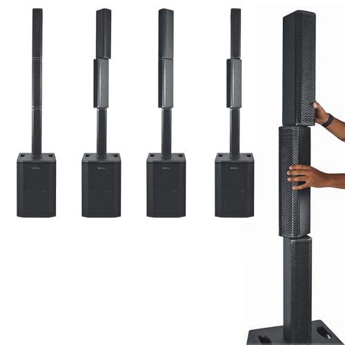 Rockville Titan Array System V2 2 Column PA Speaker with DJ Façade Lights