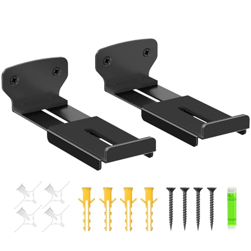 2-Pack Adjustable Soundbar Wall Mounts, Fit for Samsung, Bose, Vizio, LG Depth of 3.5"–6.3" Soundbars, Heavy-Duty Steel Holds up to 38 Lbs, With Anti-Slip Guardrail, Hardware Included Easy to Install - style: Adjustable Mount