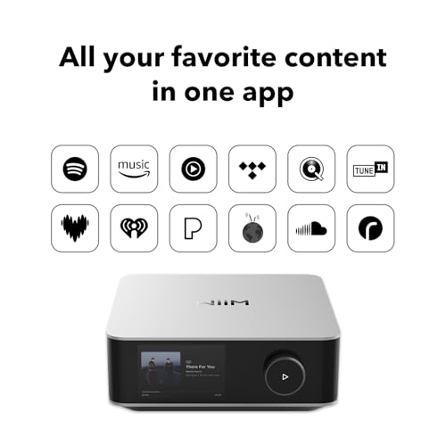 WiiM Amp Ultra Stereo Streaming Amplifier, HDMI ARC & RoomFit, Silver | Upgrade Passive Speakers with 100W/ch at 8Ω, Hi-Res Sound, Touchscreen Control, RoomFit Correction, and Multi-room Audio - color: Silver
