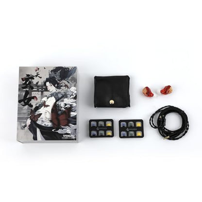 Linsoul TANGZU x HBB XuanNv 2 Dynamic Driver in Ear Monitor HiFi Wired IEM | Gaming Earbuds with 3D Printed Resin Shell, Detachable 2Pin Single Crystal OFC Cable for Musician Audiophile