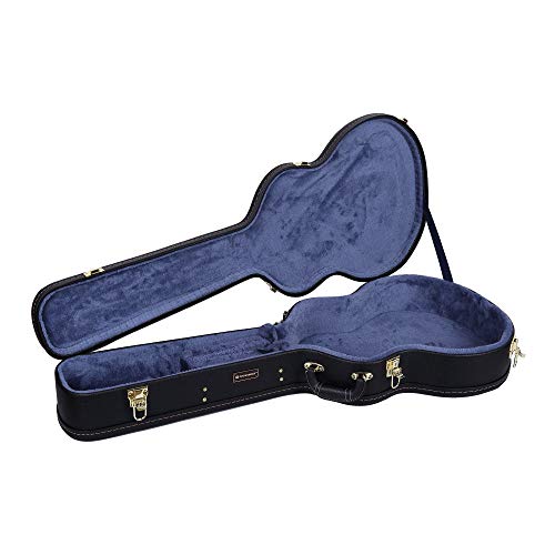 Crossrock Arch-Top Wood Case for OM/Martin 000-14 Fret Guitars, Black (CRW600OMBK) - color: Black, style: Om