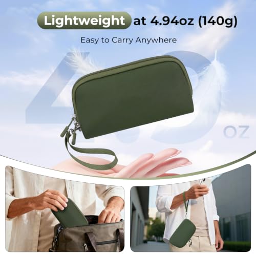 FYY Travel Cable Organizer - 8 Compartments, Lightweight, Water Repellent - color: Green, size: (L) 9.6"× 5.5"× 3.7"