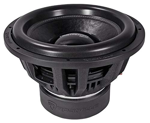 Rockville Destroyer 15D1 15" Dual 1-Ohm Competition Car Audio Subwoofer | USA Made Voice Coils, 8000W Peak, 2000W RMS, Dual 1-Ohm, Triple-Stacked 300 Oz Magnets, Cast Aluminum Basket, 35mm XMAX