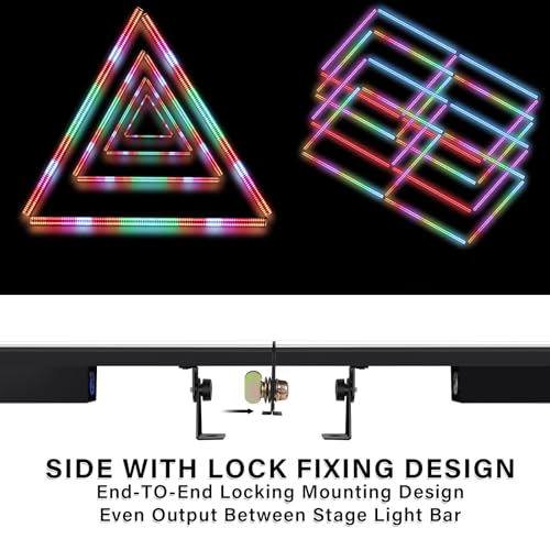 Stage Strobe Lights Bar,240W 448 LED RGBWA 5IN1 Stage Wash&Strobe DJ Light Bar DMX RDM Sound Activated 224 RGB Zones&224 Amber&White Chasing Effects for Stage Parties DJ Club Disco Wedding