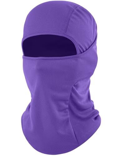 ROXUN Ski Mask Balaclava, Motorcycle Summer Cooling Breathable UV Protector | Windproof & Warm, Adjustable & Secure, Breathable & Dry-Fit, All-Season Comfort - color: 103-one Purple