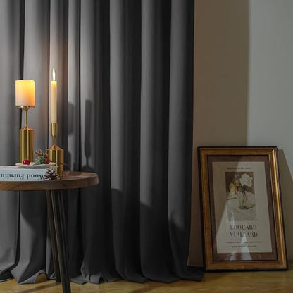 YoungsTex Black Velvet Blackout Curtains with Grommet 84 Inch Long 2 Panels | Room Darkening Drapes for Bedroom Living Room Privacy, 52 X 84 Inch - color: Black, size: 52"W x 84"L (Pack of 2)
