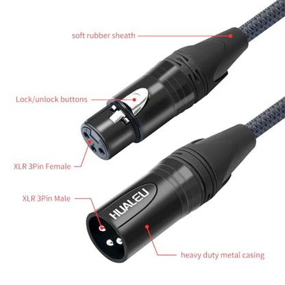HUELAU 2Pack XLR Female to Dual XLR Male Y Splitter Cable, 1 Female to 2 Male Y Cable for Micphone Mixer Amplifier- 3.3Feet - color: XLR 1 Female to 2 Male, size: 3.3Ft*2Pack