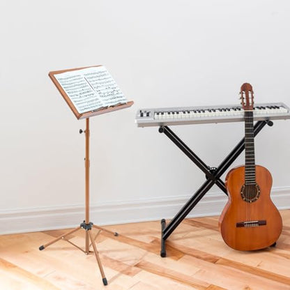 Music Stand, Professional Portable Sheet Music Stand with Clamp-on Tray, Adjustable Height and Angle Design, Folding Music Stand for Violin,Orchestra Professional Conductor Stand