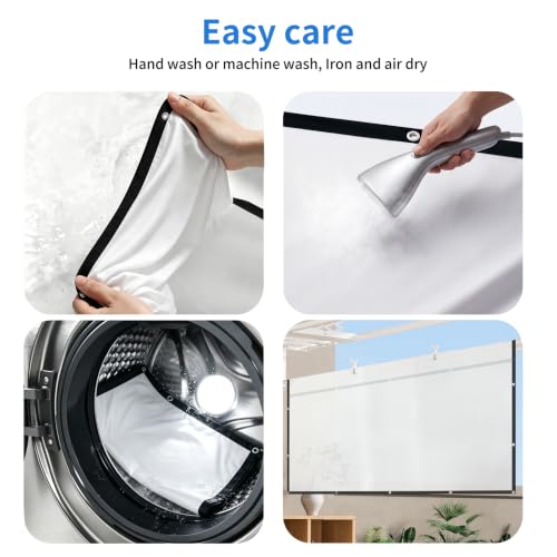 100 inch 16:9 Wrinkle-Resistant, Portable for Indoor Outdoor Home Theater Camping