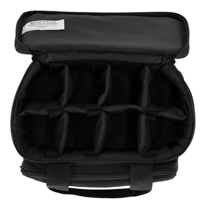 Rockville MINI HALO Bag - Fits MINI HALO or Similar DJ Lights (CAN 2.0) (Bag for 8 Lights) | Removable Dividers, Foam Padded, Semi-Rigid Shell, Zippered Front Pocket, Dual Carry Handles, Fits Similar Lights - style: Bag for 8 Lights