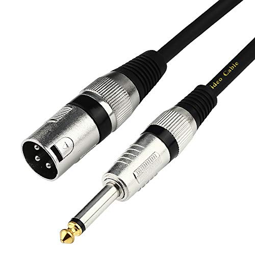 Unbalanced 6.35mm(1/4 inch) TS Mono to XLR Male Cable Gold Plated Quarter inch to Male XLR Microphone Cable Interconnect Cable - 3 Feet/1 Meter - size: 3 Feet