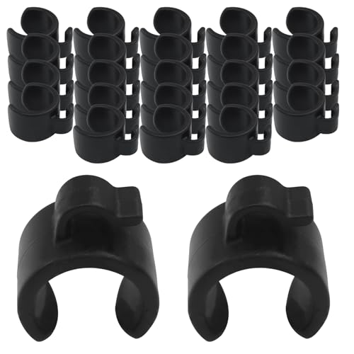 Microphone Stand Cable Clips, 25mm, 20pcs | Cable Clamp, Boom Pole Wire Clips, Securing Clip, For Musicians/Audio Professionals - size: 25mm