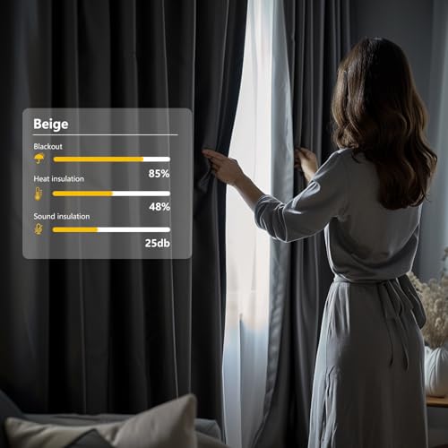 Room Divider Blackout Curtain Track Curtains Wall Dividers Panels Screen for Living Rooms Bedroom Office Privacy Partition Separation, W180 × L96 Inch,1 Panel, Beige - color: Beige, size: 180"W x 96"L (Pack of 1)