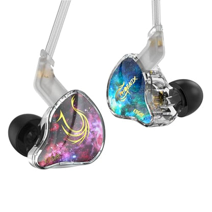 keephifi KBEAR Phoenix Wired Earbuds, RedBlue with Mic | in Ear Headphones with 10mm DD+PET Driver, Stereo Clear Sound Gaming Headphones, in Ear Monitor for Music Gaming - color: RedBlue