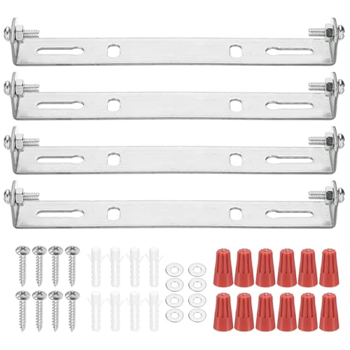 4 Set 140mm 5.51" Mounting Bracket Kit Silver Tone w/Screws | Universal Light Fixture, Ceiling Light Plate, for Chandeliers - size: 140mm (5.51")