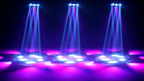 150W 6-Arm Spider Bee-Eye Moving Head LED DJ Light | 4-in-1: 6 moving RGBW beams, 4 center bee-eye wash lights, R/G starry laser, white/amber strobe, sound active, 24CH DMX