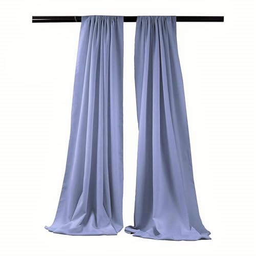 New Creations Fabric & Foam Inc, 5 Feet Wide by 9 Feet High Polyester Backdrop Drape Curtain Panel (2 Panels 5 Ft Wide x 9 Ft High) (Coppen Blue) - color: Coppen Blue