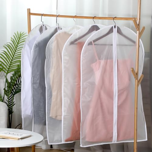 Sintuff 160 Pcs 24'' x 40'' Clear Garment Bags Bulk Clear Hanging Clothes Cover with Full Zipper Hanging Travel Garment Cover Bags for Clothes Storage