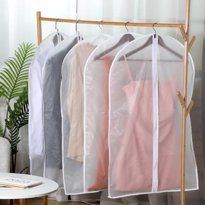 Sintuff 160 Pcs 24'' x 40'' Clear Garment Bags Bulk Clear Hanging Clothes Cover with Full Zipper Hanging Travel Garment Cover Bags for Clothes Storage