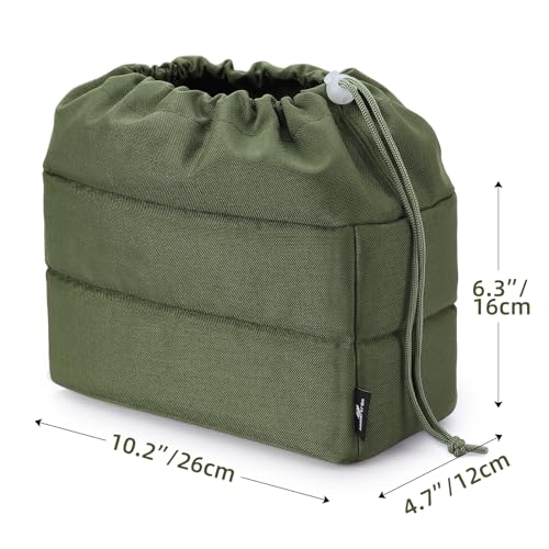 Koolertron Waterproof DSLR Camera Bag with Removable Insert, Adjustable Compartments, Fits in Camera Bags - Protective Case for DSLR/SLR Cameras & Accessories - color: Green