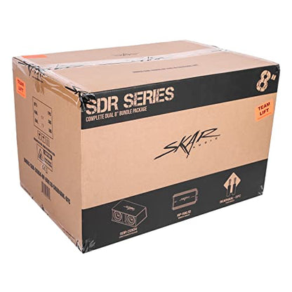 Skar Audio Dual 8" Complete 1,400 Watt SDR Series Subwoofer Bass Package - Includes Loaded Enclosure with Amplifier - size: Dual 8" D4 Loaded Enclosure with Amplifier