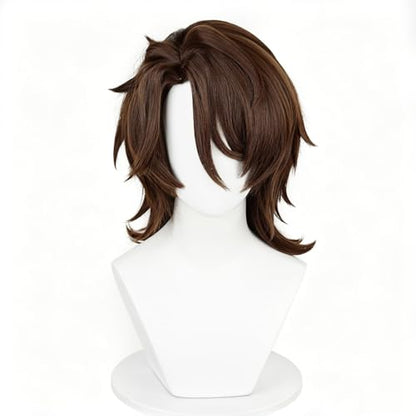 Short Wave Brown for Adult Men Cos Hound-Family Bartender/Security Officer Character Anime Game Party Halloween Christmas Comic Costume - color: Brown Gallagheral