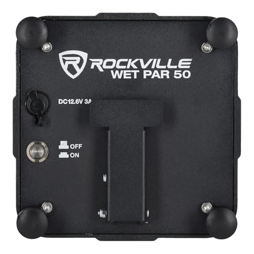 Rockville WET PAR 50 Black Battery DJ Lights 2-Pack Bundle with RLB90 Bag | 24-Hour Single-Color Battery Runtime, IP64 Waterproof, Wireless DMX, RGBWA+UV, 2 RF Remotes, Travel Bag, 3 Items